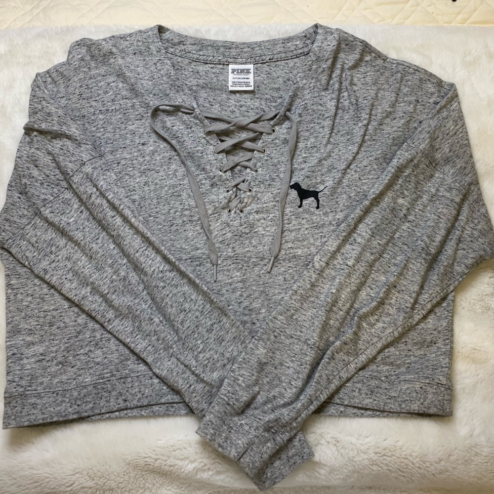 Oversized Lace Front Victoria's Secret PINK Long Sleeve Top 🐰